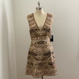 Alice & Olivia Patty Embellished Silk Chiffon Dress